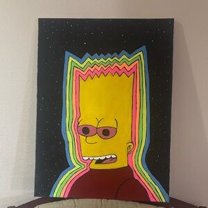 Vibrant Pop Art Canvas with Black Background